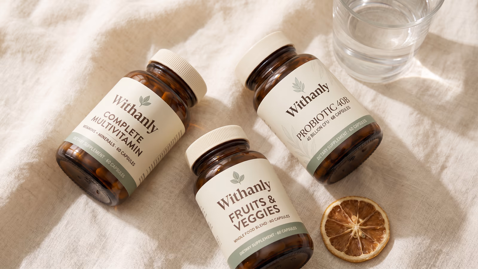 The Daily Floor Stack — three bottles arranged together